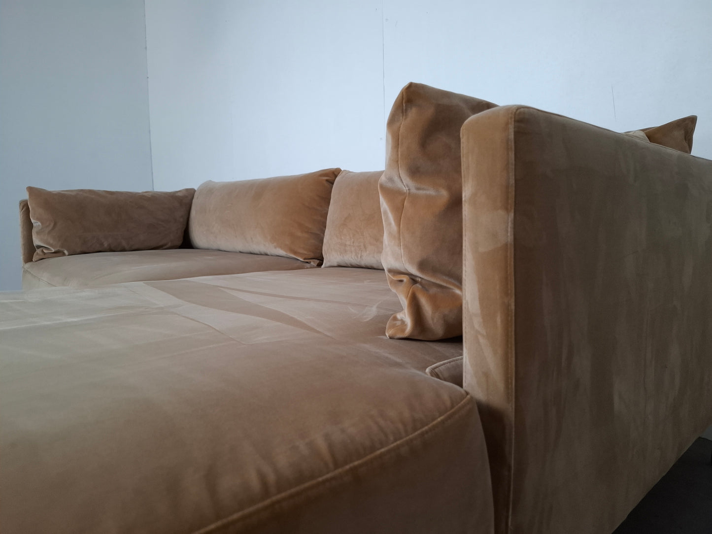 Sofacompany Hoekbank Velourse | Goud / creme