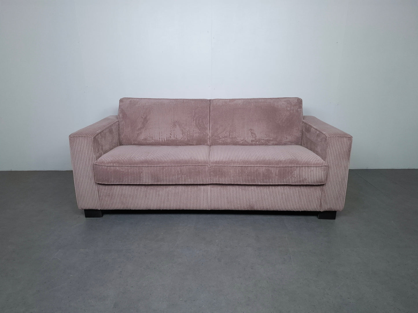 Zachte ribstof 2 zits bank | Roze