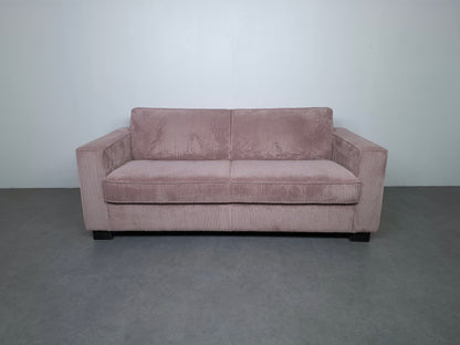 Zachte ribstof 2 zits bank | Roze