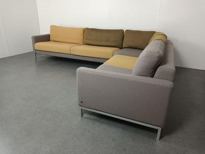 Rolf Benz designer hoekbank | Licht grijs & geel