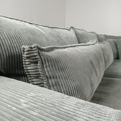 Royale Ribstof hoekbank | ijsblauw