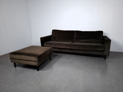 Woood Robin 3 zits Bank met Hocker | Warmgroen