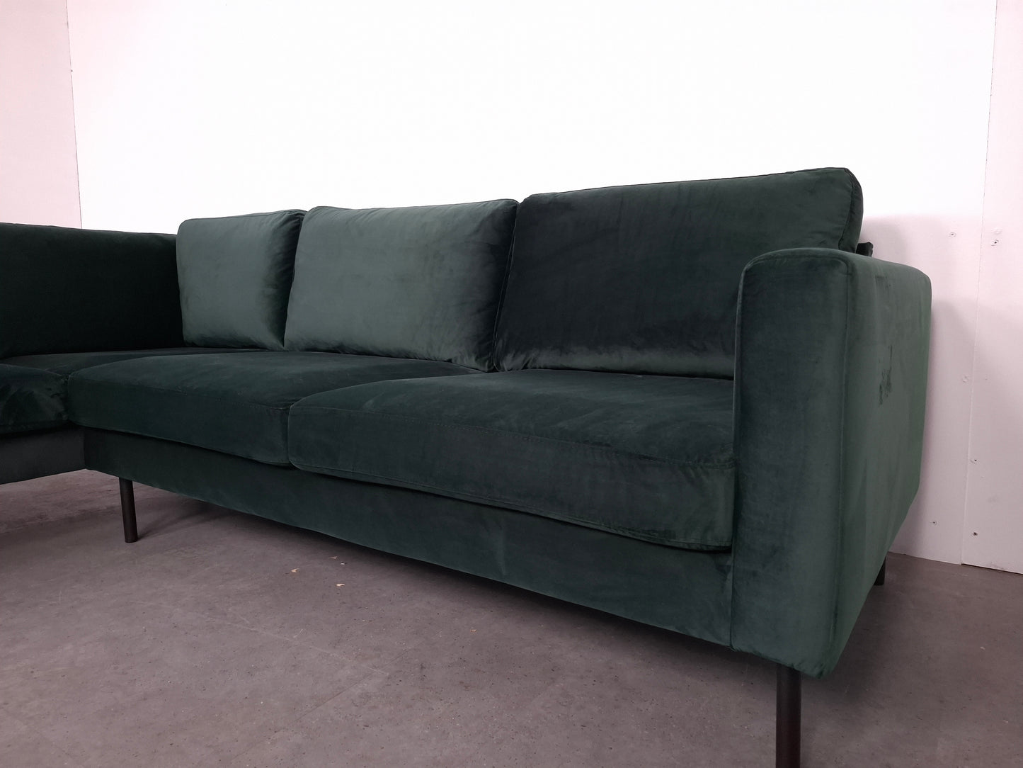 Velourse hoekbank | Groen