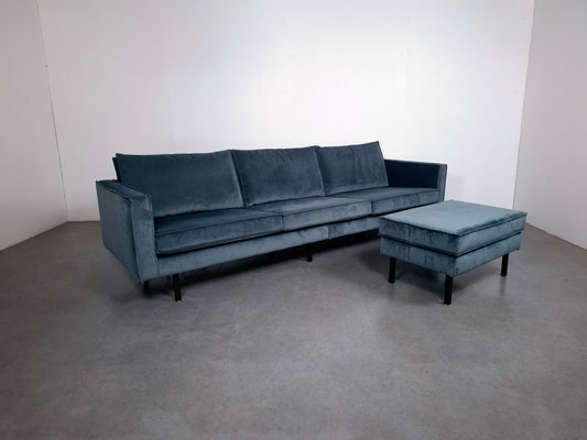 BePureHome 3 zits Bank met Hocker | Velvet Teal