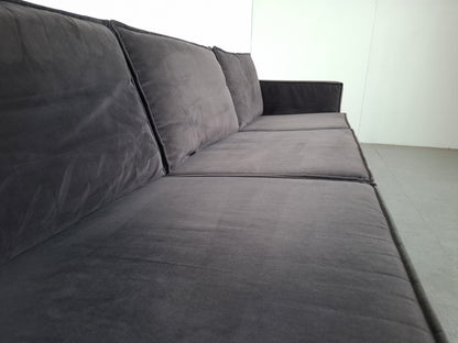BePureHome Rodeo 3 zits velvet bank | Grijs