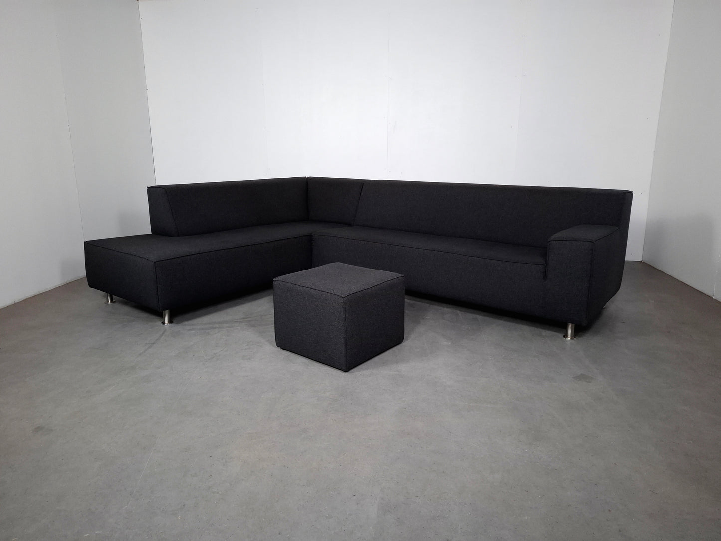 Moderne Hoekbank met Hocker | Grijs