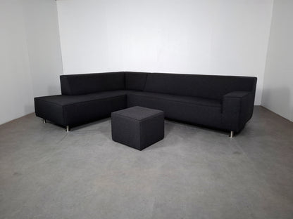 Moderne Hoekbank met Hocker | Grijs