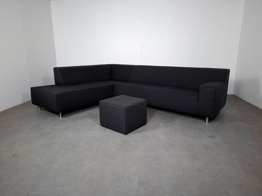 Moderne Hoekbank met Hocker | Grijs