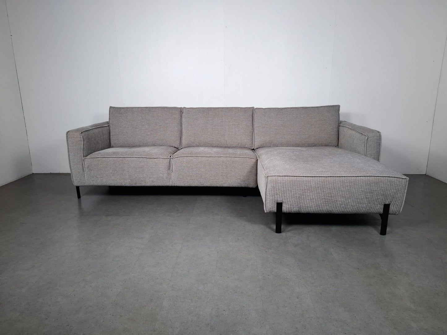 Moderne Rib Hoekbank | Licht grijs