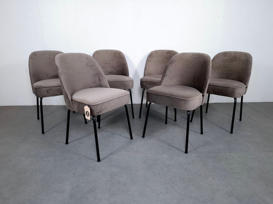 Set van 6 BePureHome Vogue Nougat Stoelen (Nieuw) | Grijs