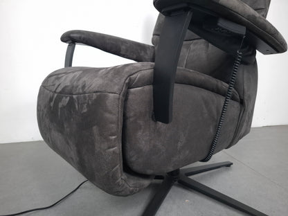Elektrisch verstelbare relaxstoel Alcantara | Grijs