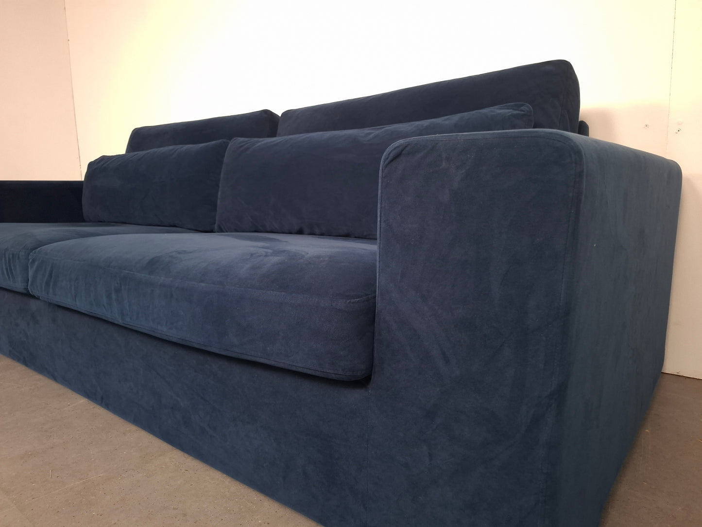 Velourse 4 zits bank | Blauw