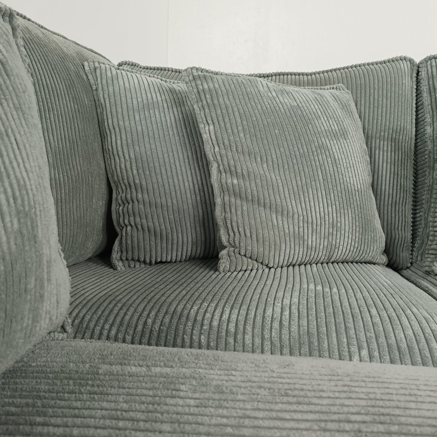 Royale Ribstof hoekbank | ijsblauw