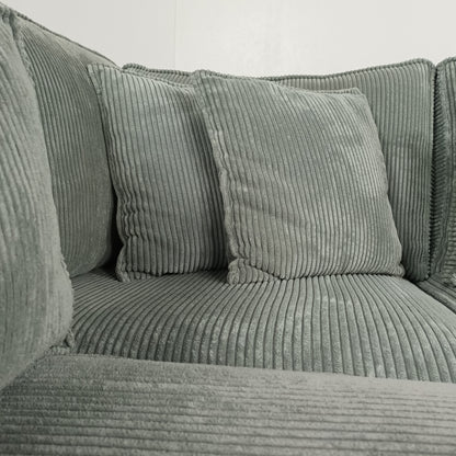 Royale Ribstof hoekbank | ijsblauw