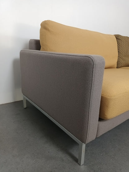 Rolf Benz designer hoekbank | Licht grijs & geel