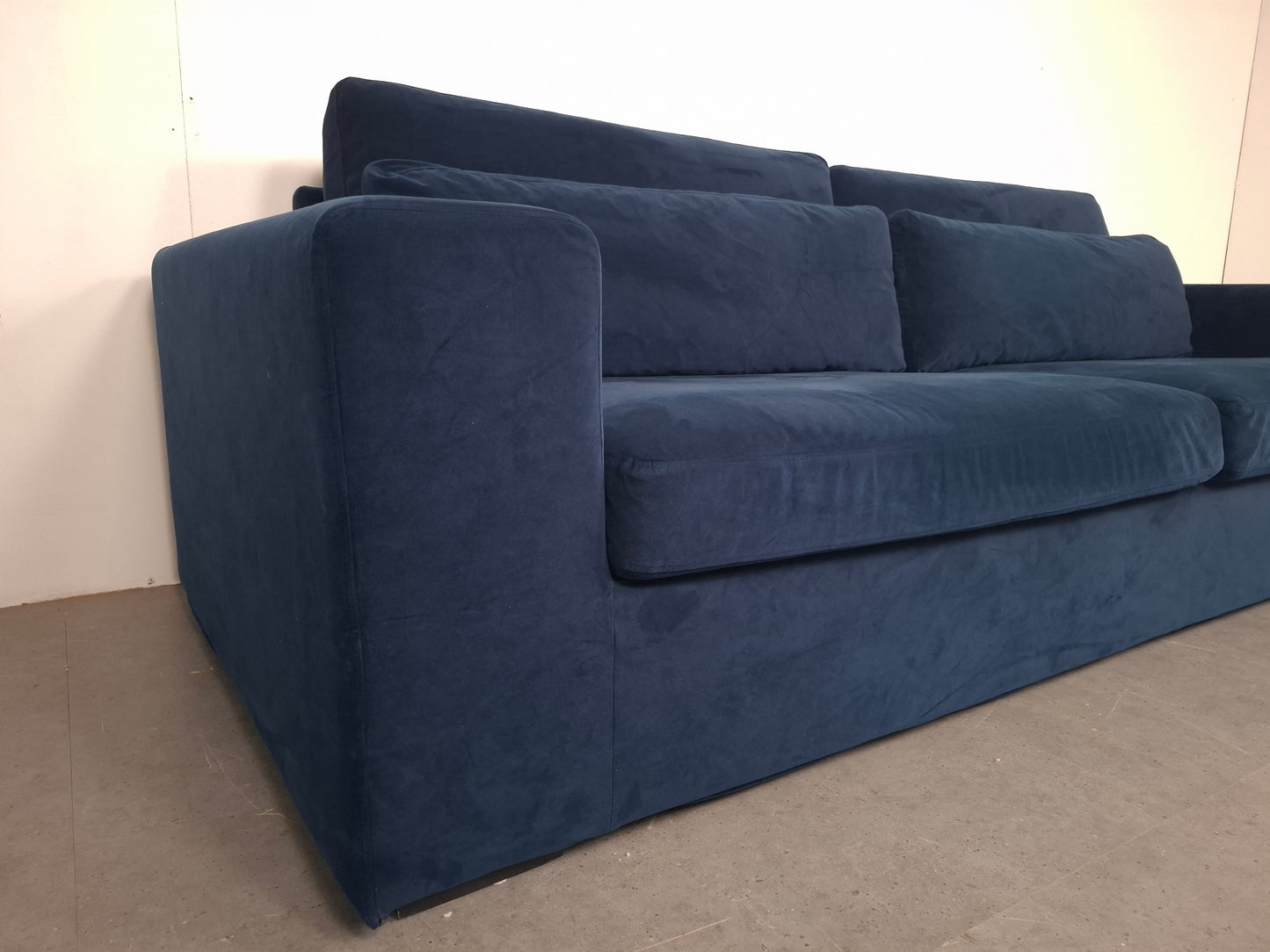 Velourse 4 zits bank | Blauw