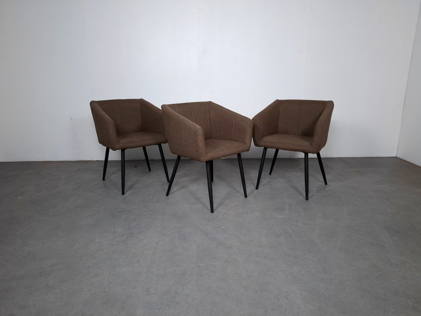 Set van 3 Stijlvolle Corduroy Stoelen | Taupe