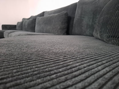 Unieke Ribstof U Hoekbank | Vergrijsd blauw