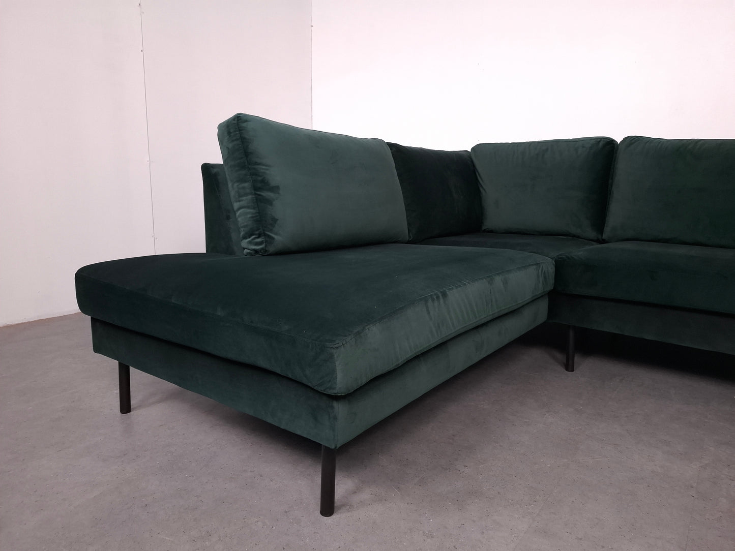 Velourse hoekbank | Groen