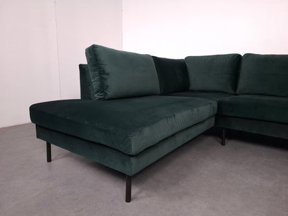 Velourse hoekbank | Groen