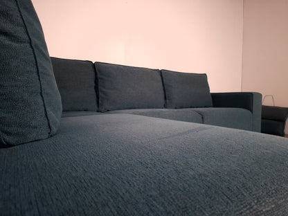 Hoekbank met Verplaatsbare Hoofdleuning | Aqua Blauw