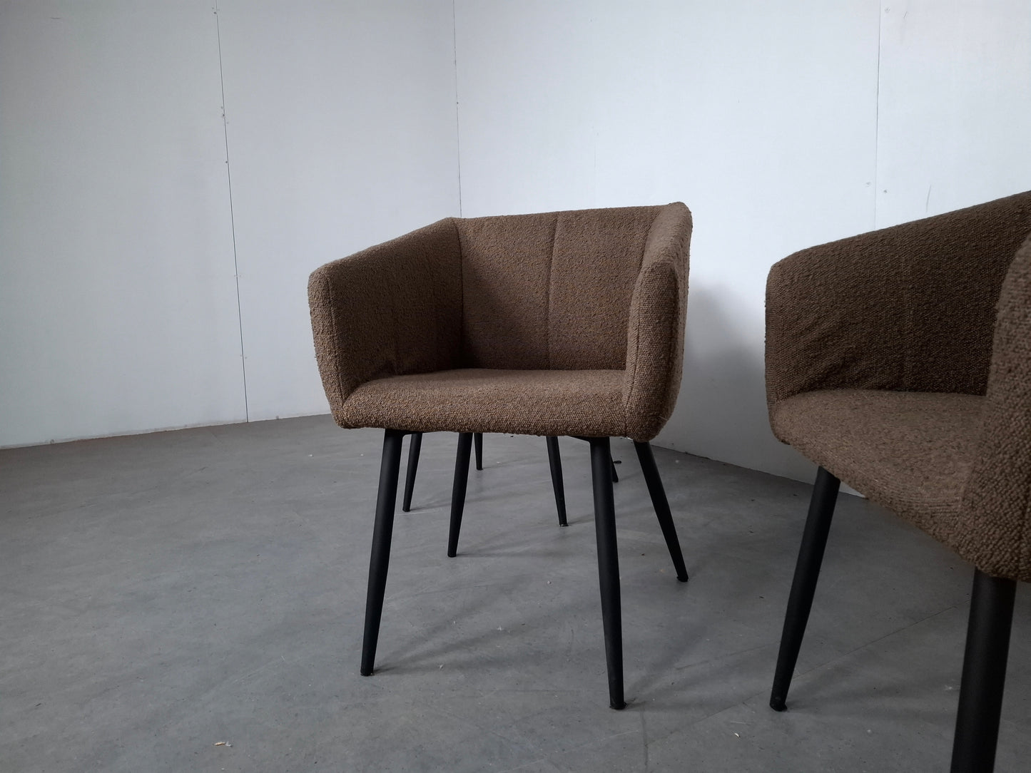 Set van 3 Stijlvolle Corduroy Stoelen | Taupe