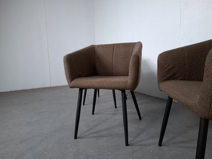 Set van 3 Stijlvolle Corduroy Stoelen | Taupe