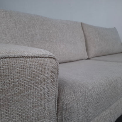 Moderne 4-zits bank met hocker | Creme
