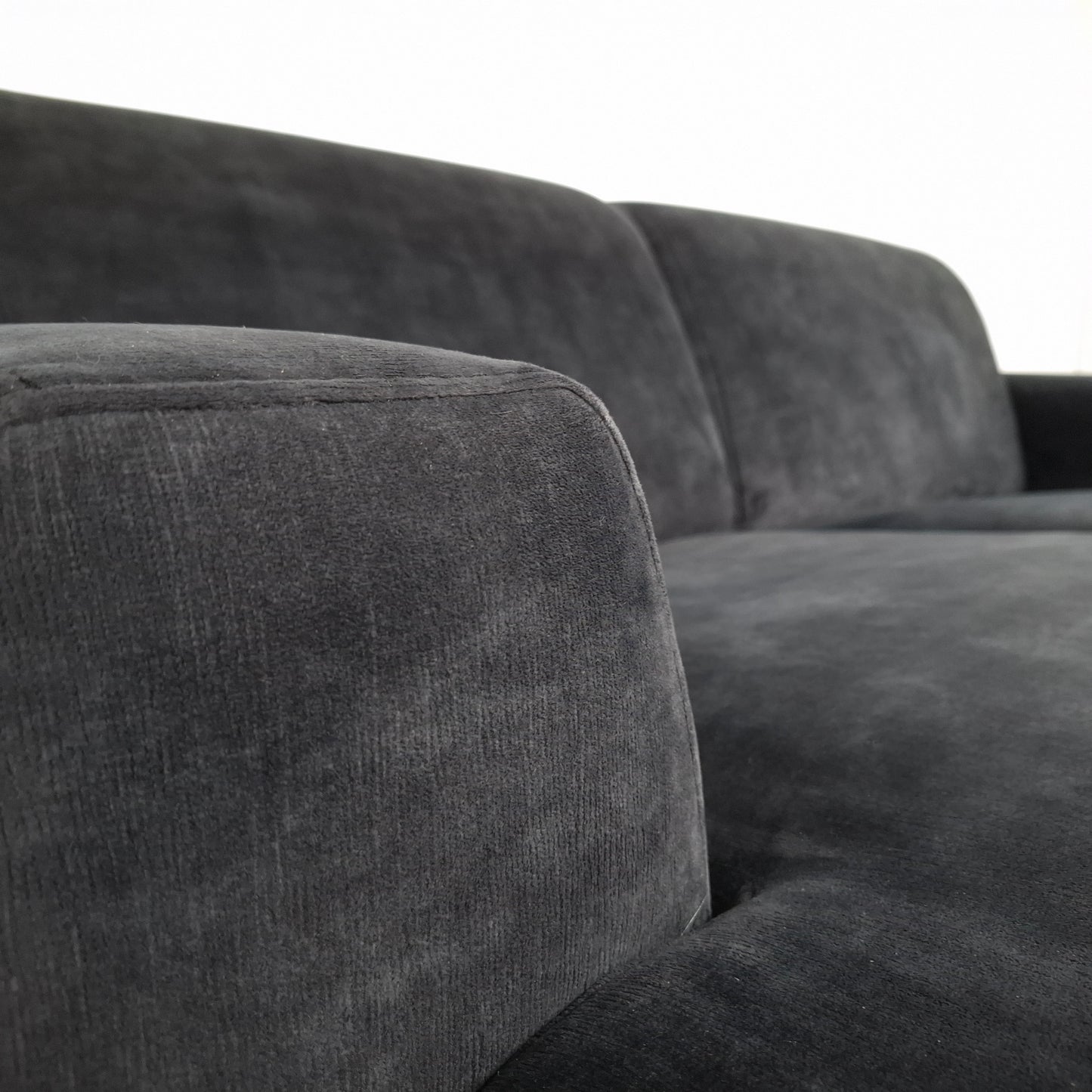 Velourse 2-zits hoekbank | Donker blauw