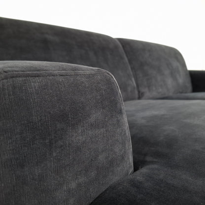 Velourse 2-zits hoekbank | Donker blauw