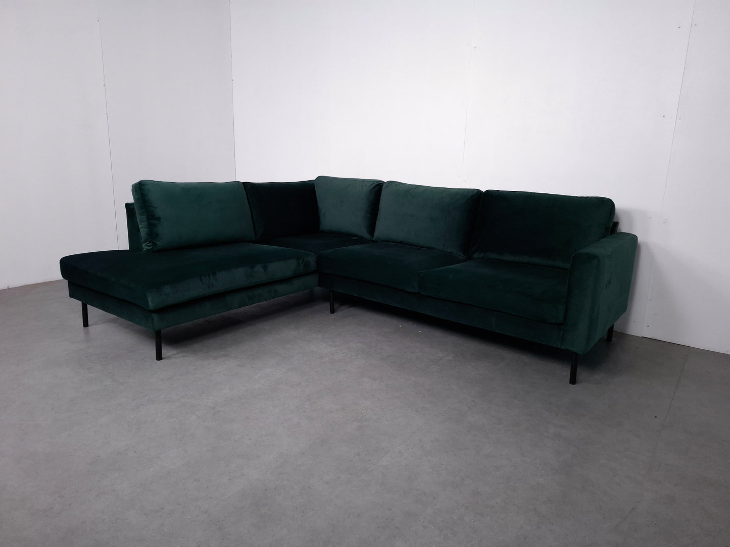 Velourse hoekbank | Groen