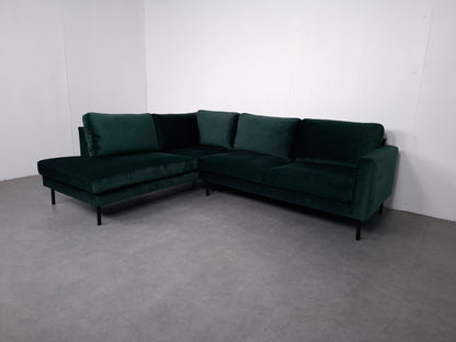 Velourse hoekbank | Groen