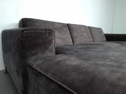 Velourse 3 zits bank met Stonewash | Grijs
