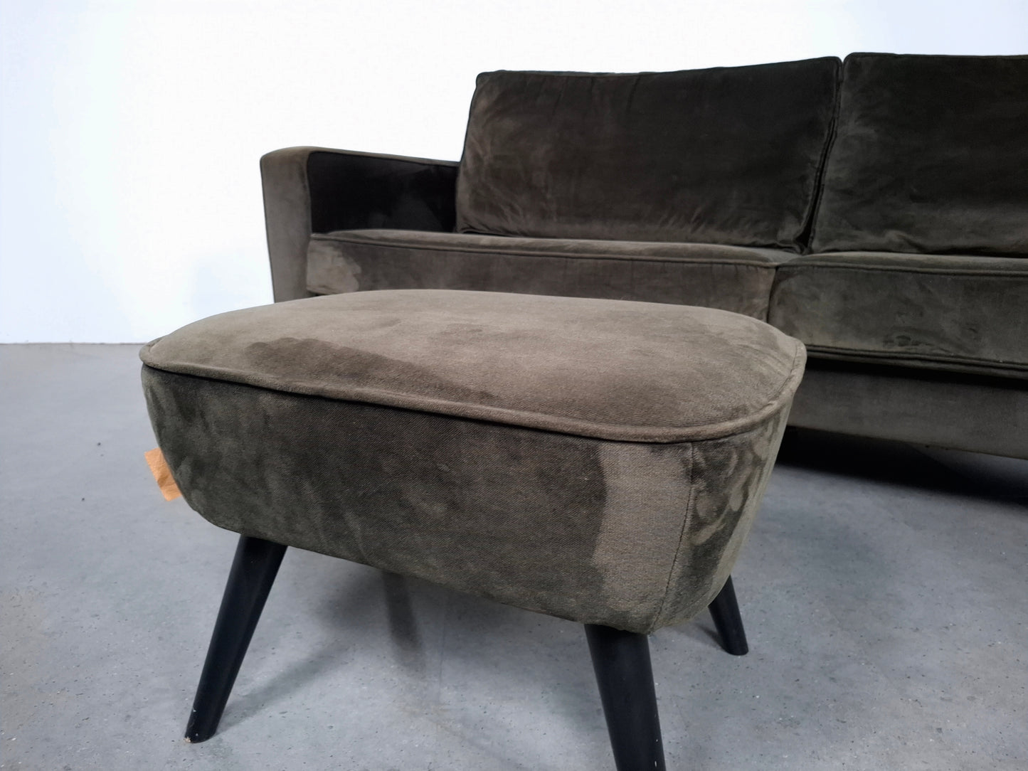 Woood Robin 3 zits Bank met Hocker | Warmgroen