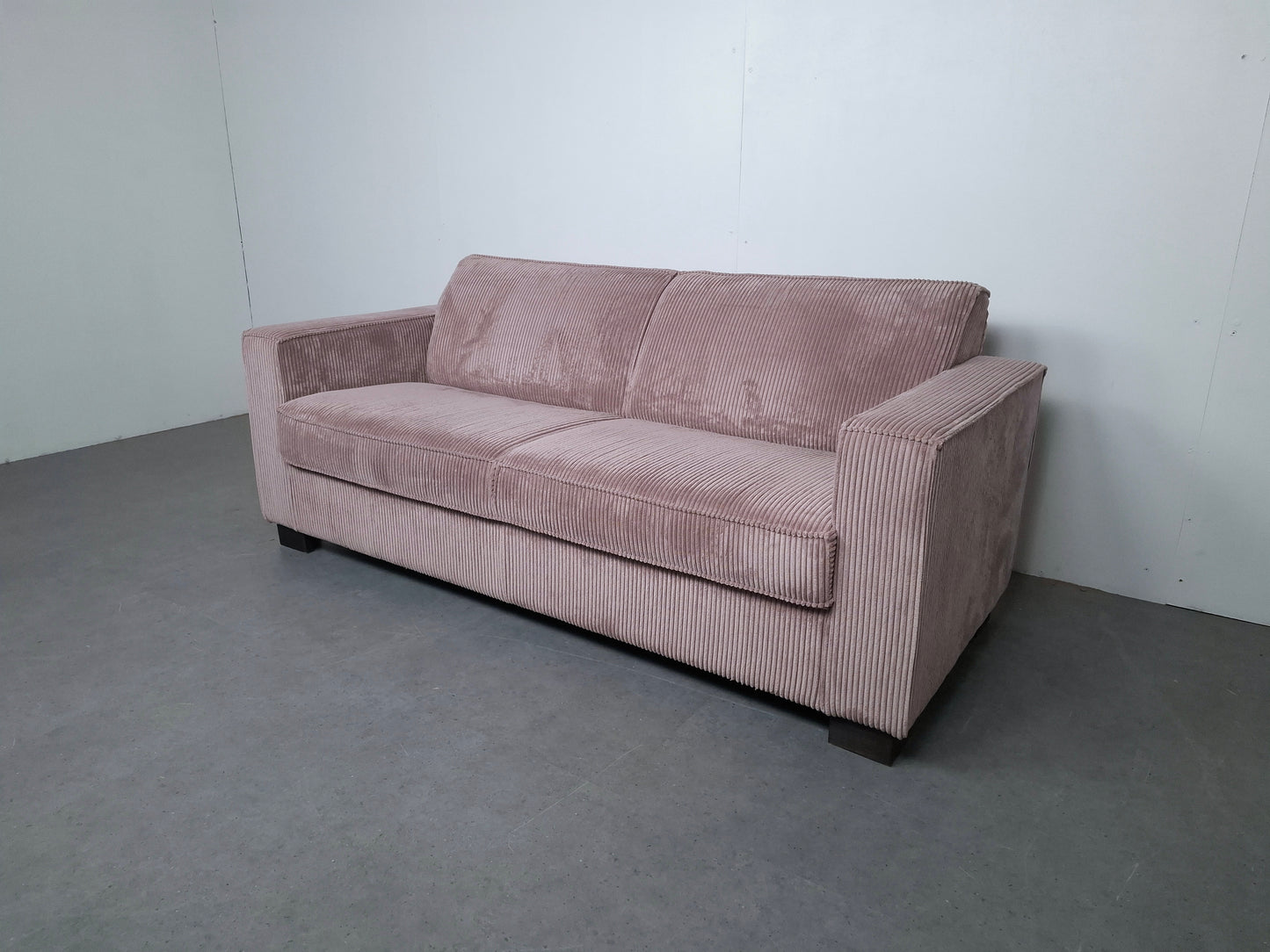 Zachte ribstof 2 zits bank | Roze