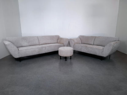 Complete set van Montel: 4 zits & 2,5 zits Bank met Hocker | Gemeleerd