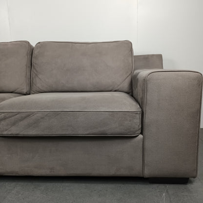 Velourse hoekbank | Wit (vergrijsd)