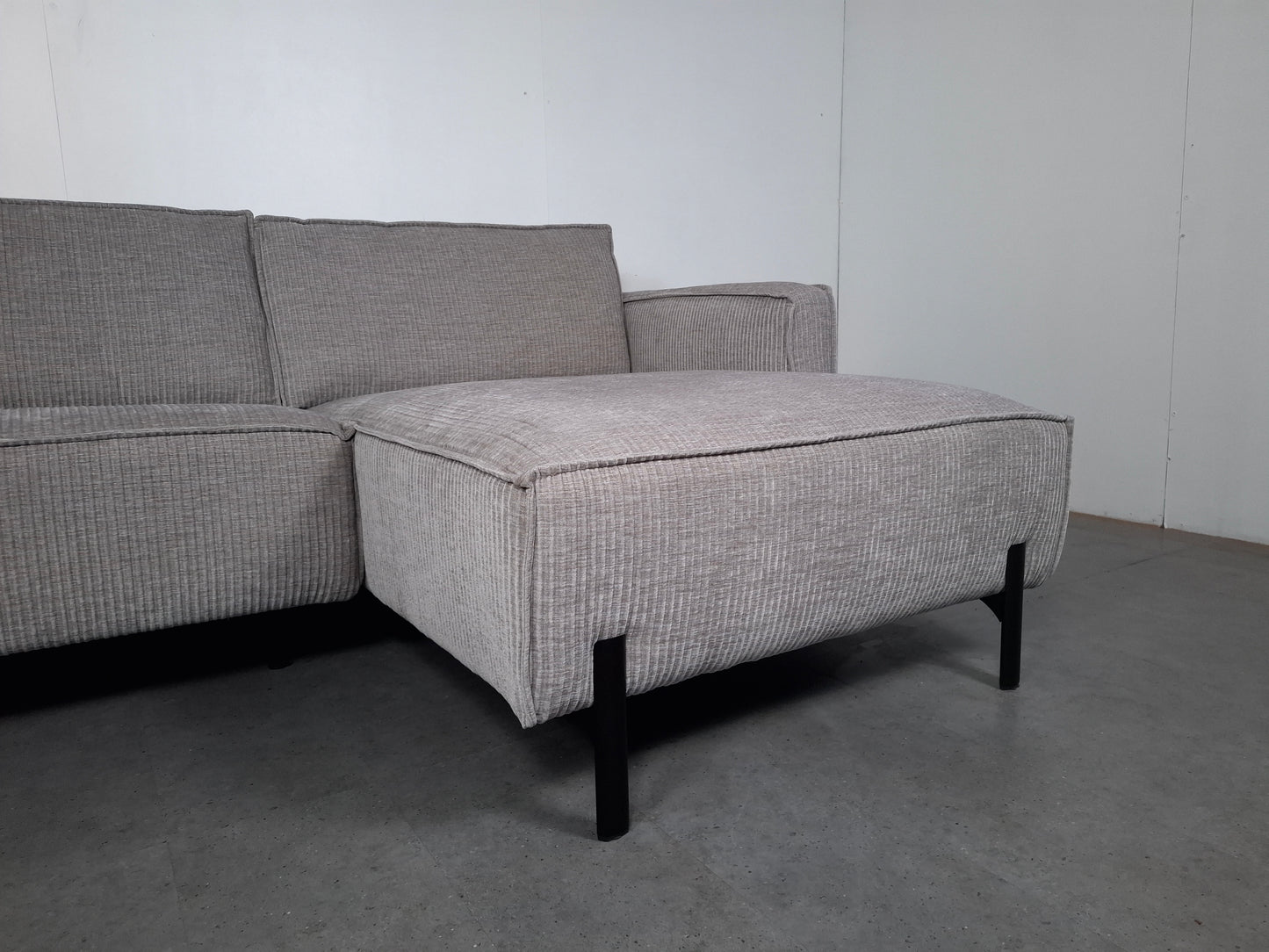 Moderne Rib Hoekbank | Licht grijs