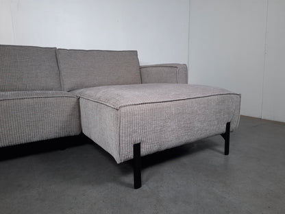 Moderne Rib Hoekbank | Licht grijs