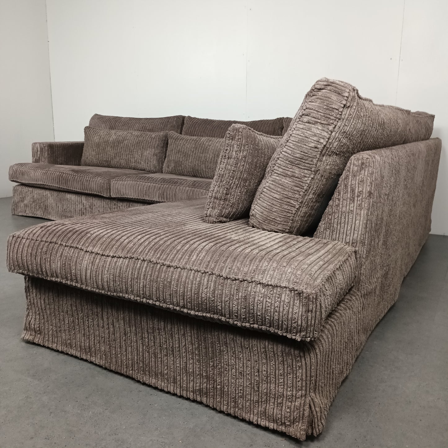 Royale Ribstof hoekbank | creme
