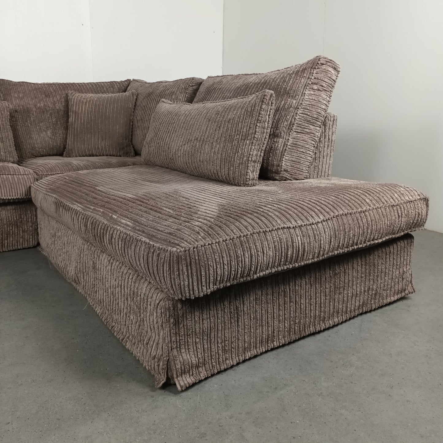 Royale Ribstof hoekbank | creme