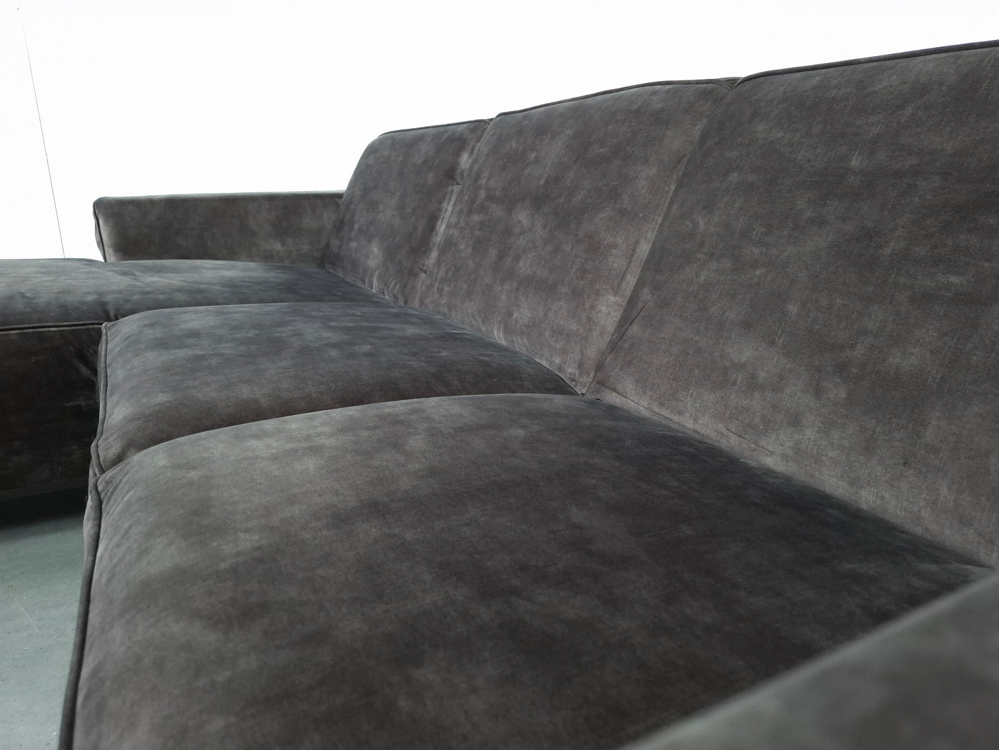 Velourse 3 zits bank met Stonewash | Grijs