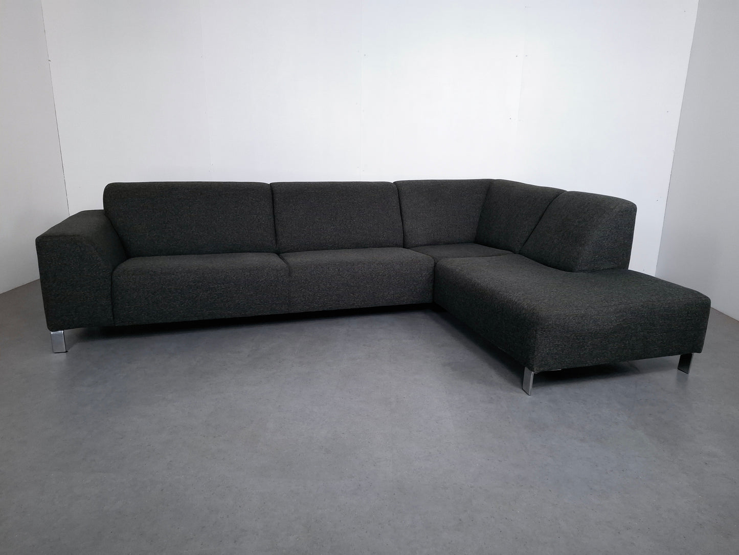 Moderne hoekbank gemeleerd | Grijs