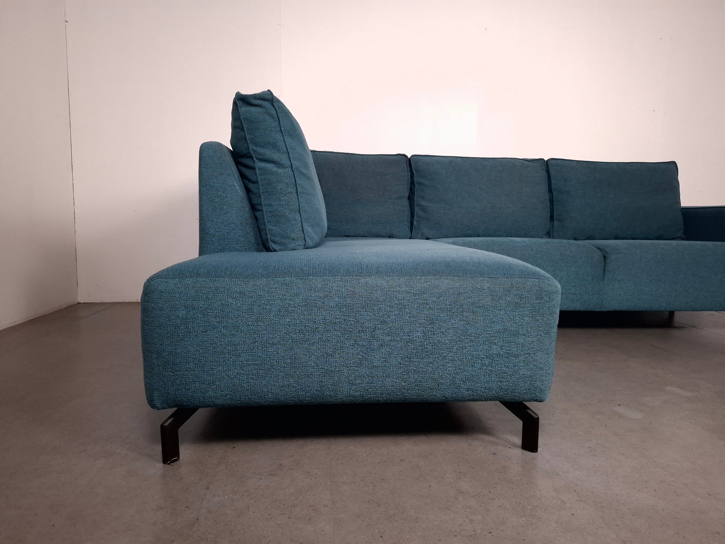 Hoekbank met Verplaatsbare Hoofdleuning | Aqua Blauw