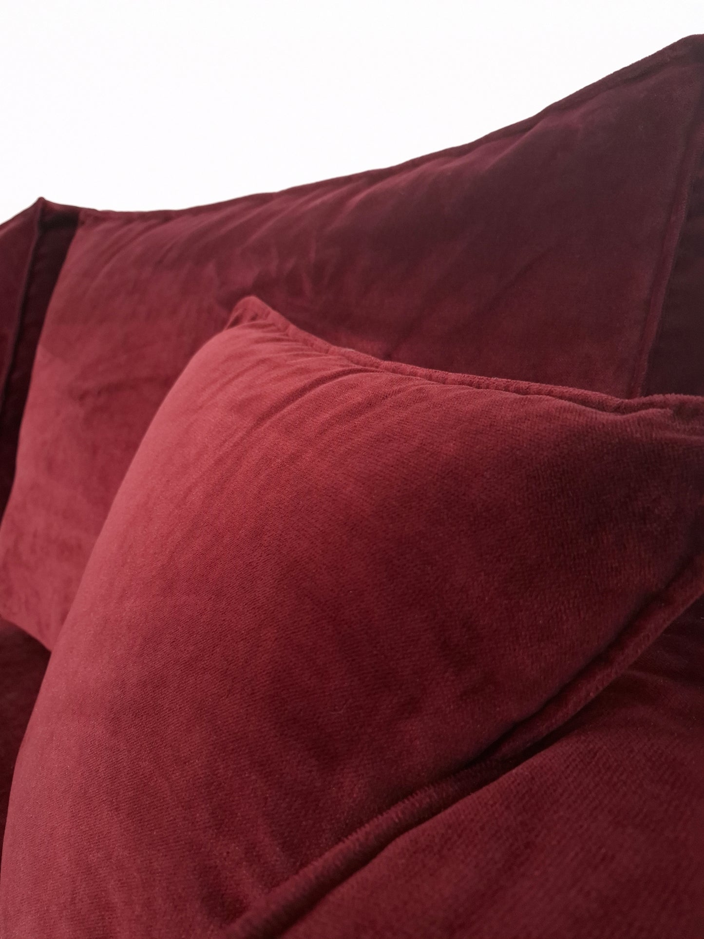 Velourse hoekbank | Bordeaux rood