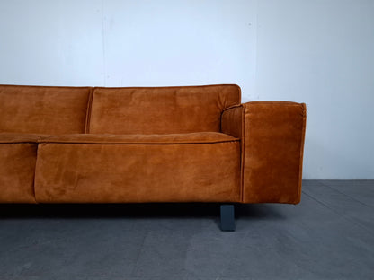 Velourse 4 zits Bank | Honing geel / Terracotta