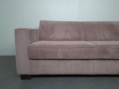 Zachte ribstof 2 zits bank | Roze