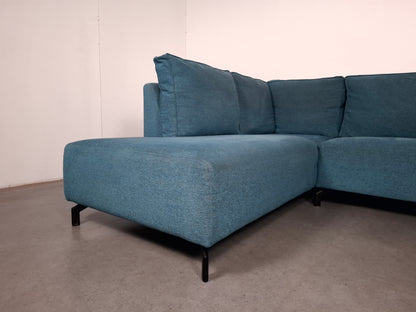 Hoekbank met Verplaatsbare Hoofdleuning | Aqua Blauw