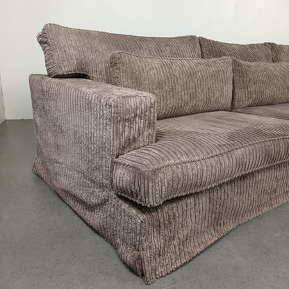 Royale Ribstof hoekbank | creme