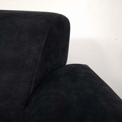 Velourse 2-zits hoekbank | Donker blauw